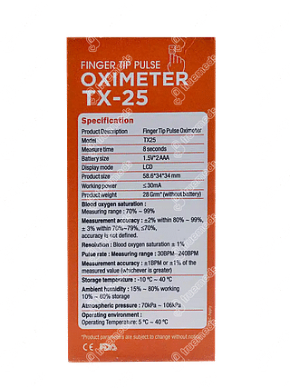 Tushti Tx 25+ Finger Tip Pulse Oximeter 1